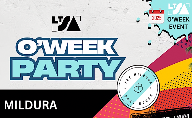 Mildura O Week party graphic