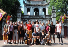 A group of students studying abroad